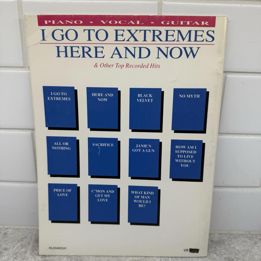 Vtg 90’s songbook “I go to Extremes” Piano Vocal Guitar, Bill Joel, Aerosmith +
